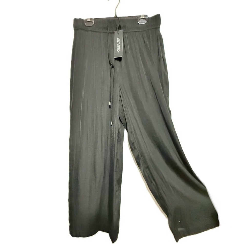Rachel Zoe Black Pull-In Wide Leg Pants with drawstring SZ.M